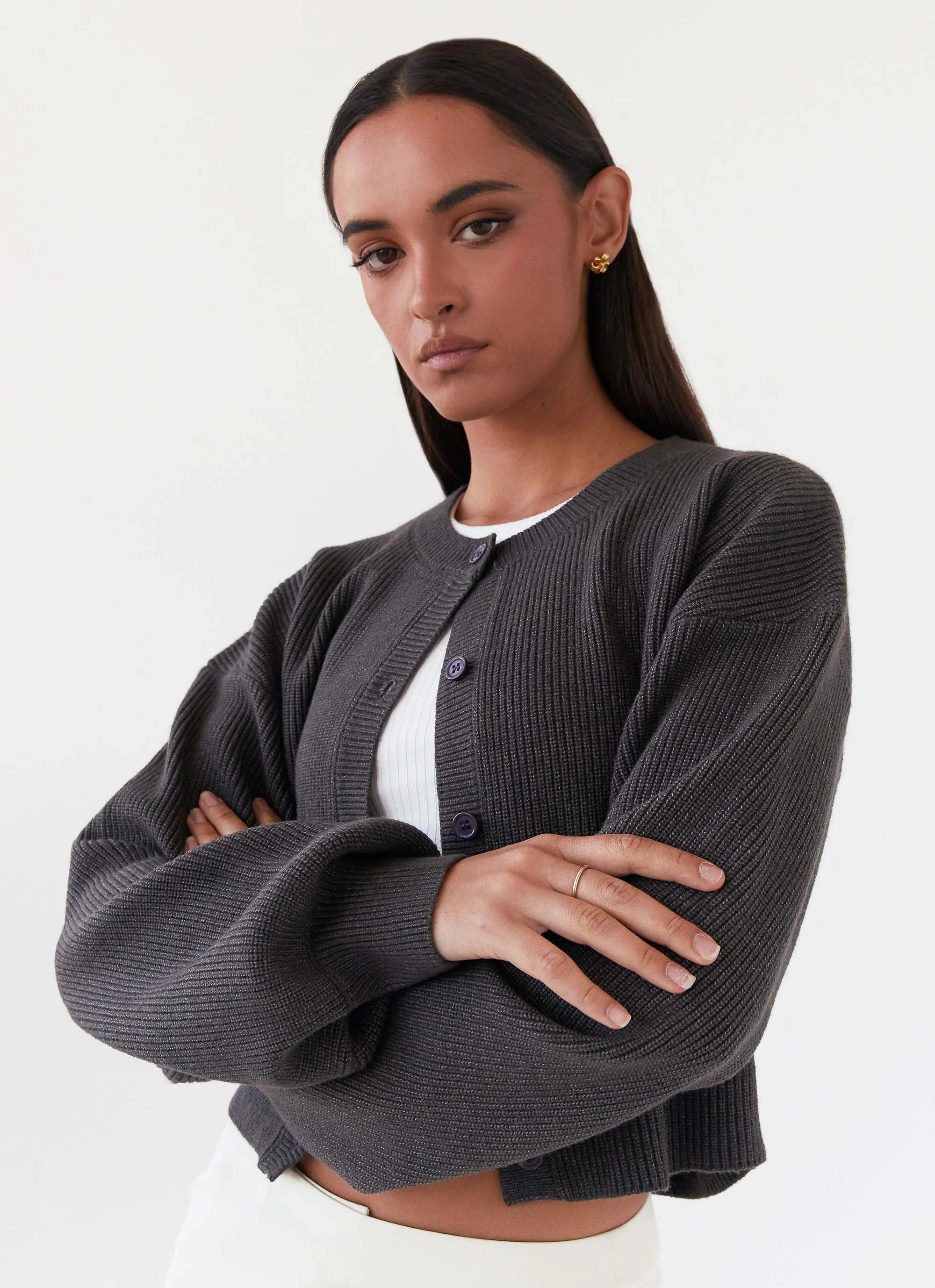 Daphne Knit Cardigan - Charcoal