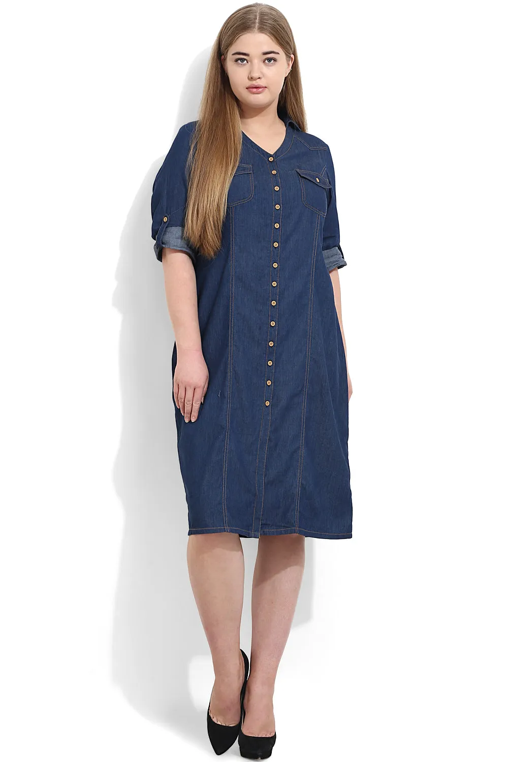 Denim-Princess-Seam-Detailing-Dress