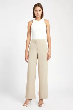 Effortless Wide Leg Trousers - Fawn