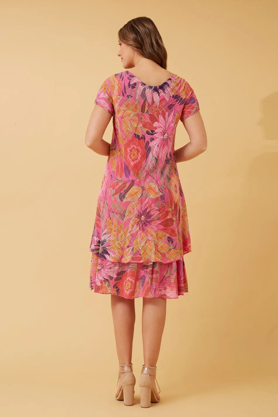 ELECTRA DOUBLE LAYER FLORAL DRESS