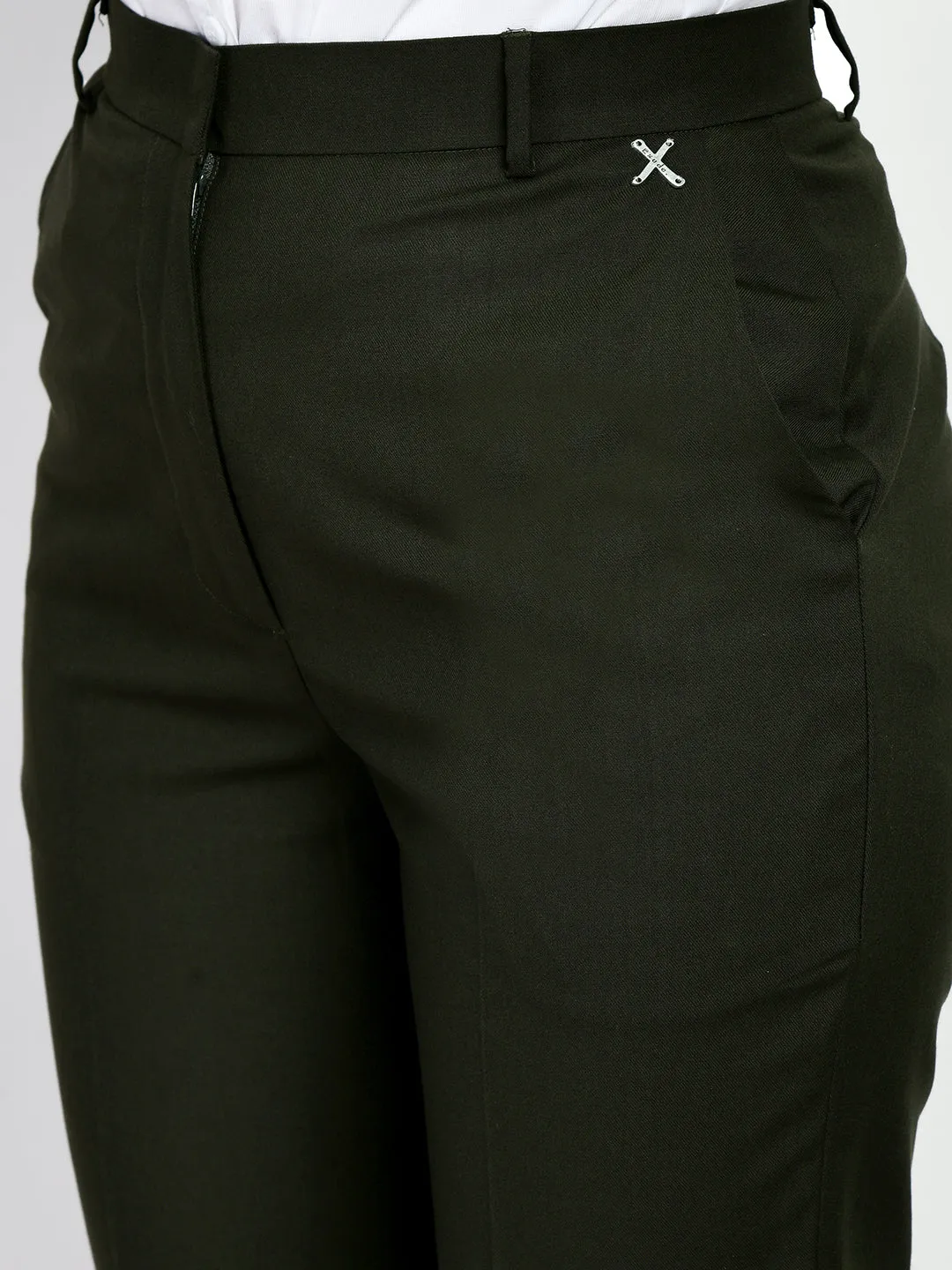 Exude Adroitness Straight Trousers (Olive)