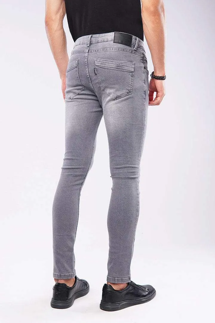 Faded Slim Fit Denim - Charcoal Grey