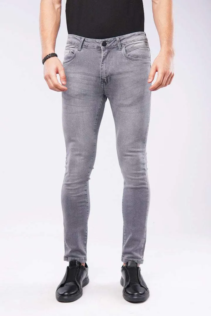 Faded Slim Fit Denim - Charcoal Grey