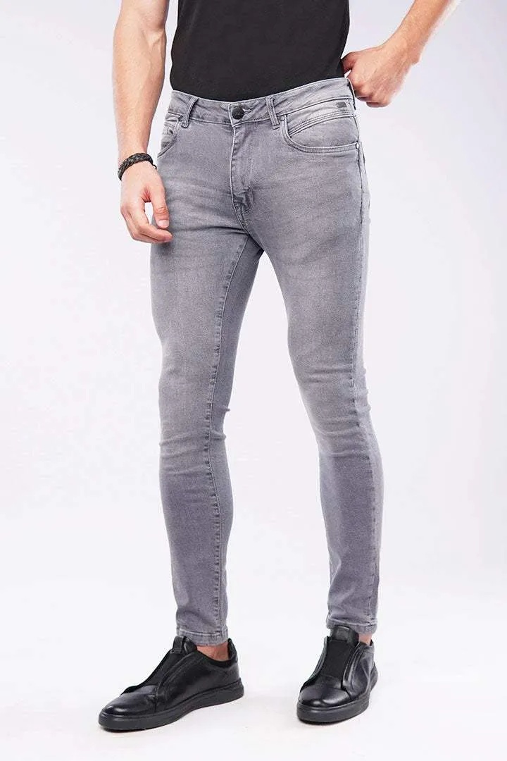 Faded Slim Fit Denim - Charcoal Grey