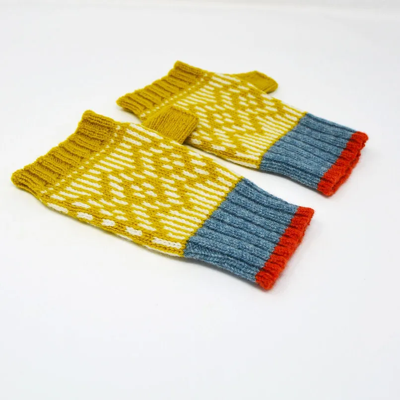 Fingerless Gloves - Dundee Graphics Collection - Yellow