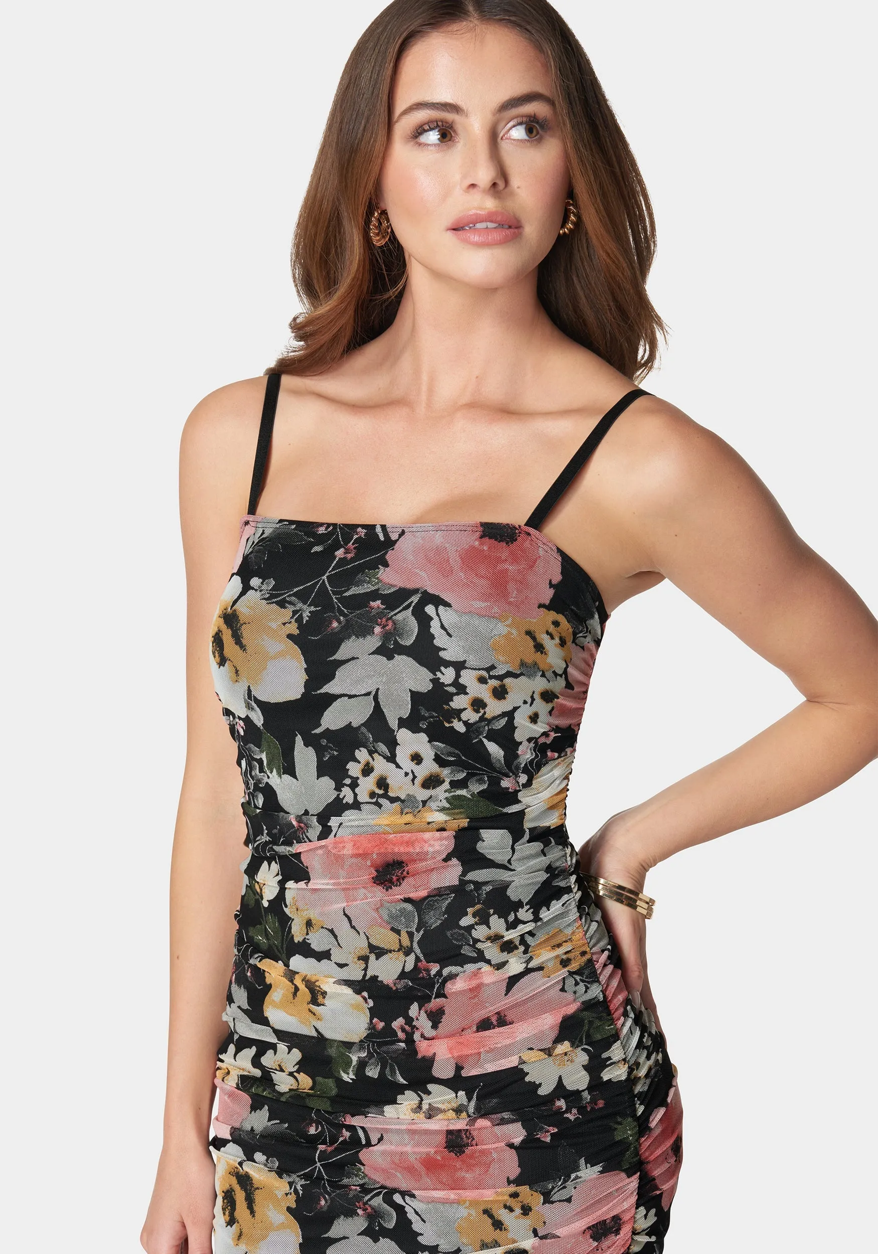 Floral Tube Mesh Dress