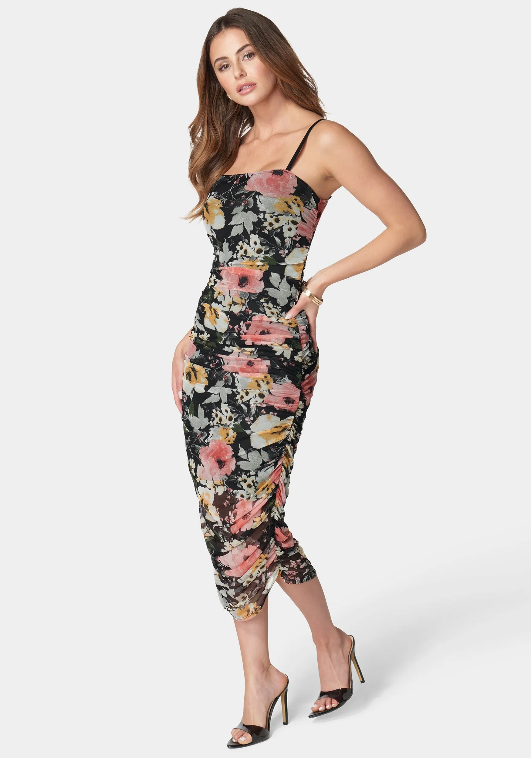 Floral Tube Mesh Dress