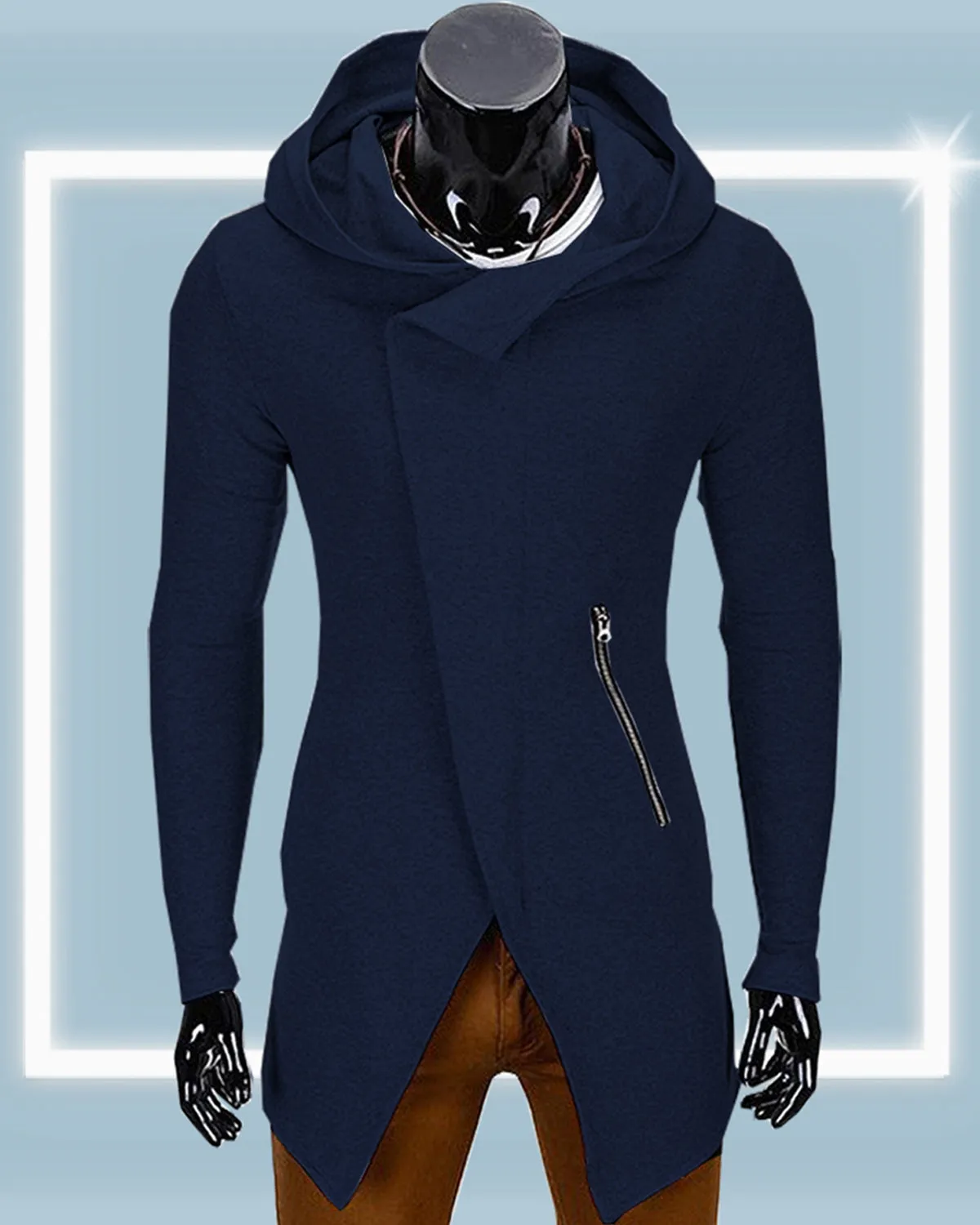 Optimized Title: Stylish Navy Full Sleeve Fleece Ninja Jacket