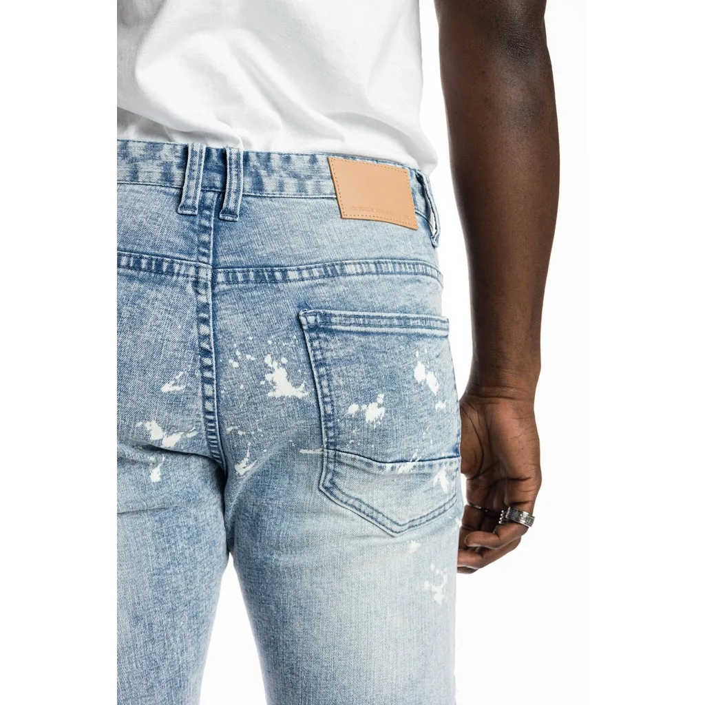 Graphic Patched Fashion Jeans - Mizu Blue