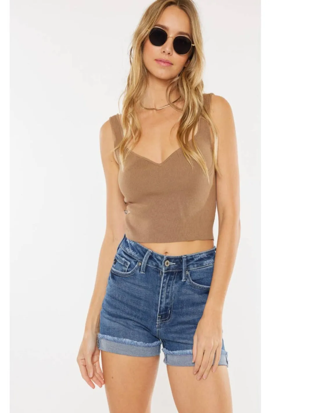 High Rise Denim Shorts