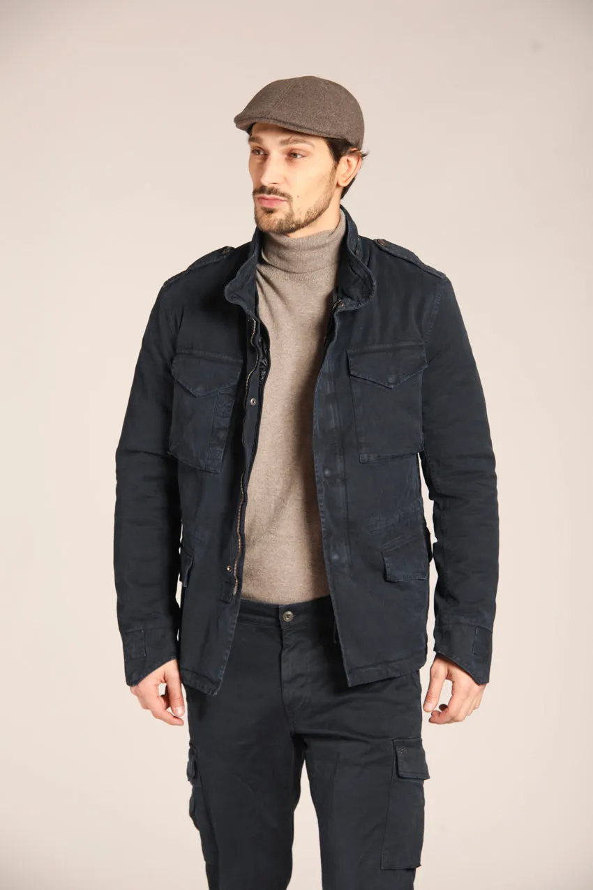 Jacket M74 field jacket uomo in cotone stretch con stampa mimetica slim fit