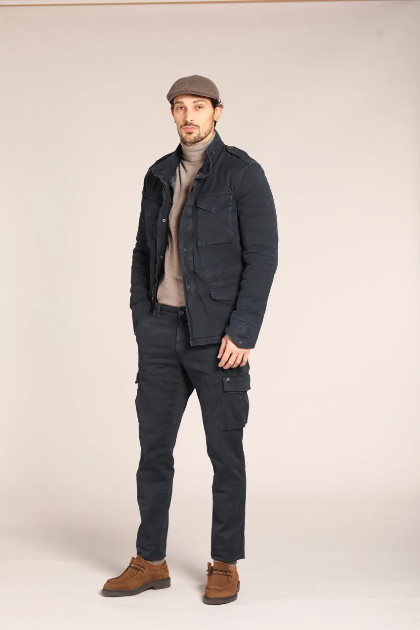 Jacket M74 field jacket uomo in cotone stretch con stampa mimetica slim fit