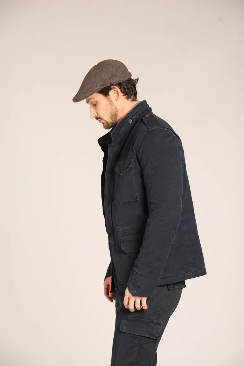 Jacket M74 field jacket uomo in cotone stretch con stampa mimetica slim fit