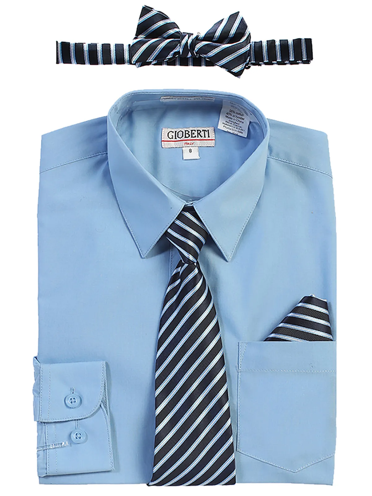 Kid's (2T-7) Shirt w/ Stripe Tie Set