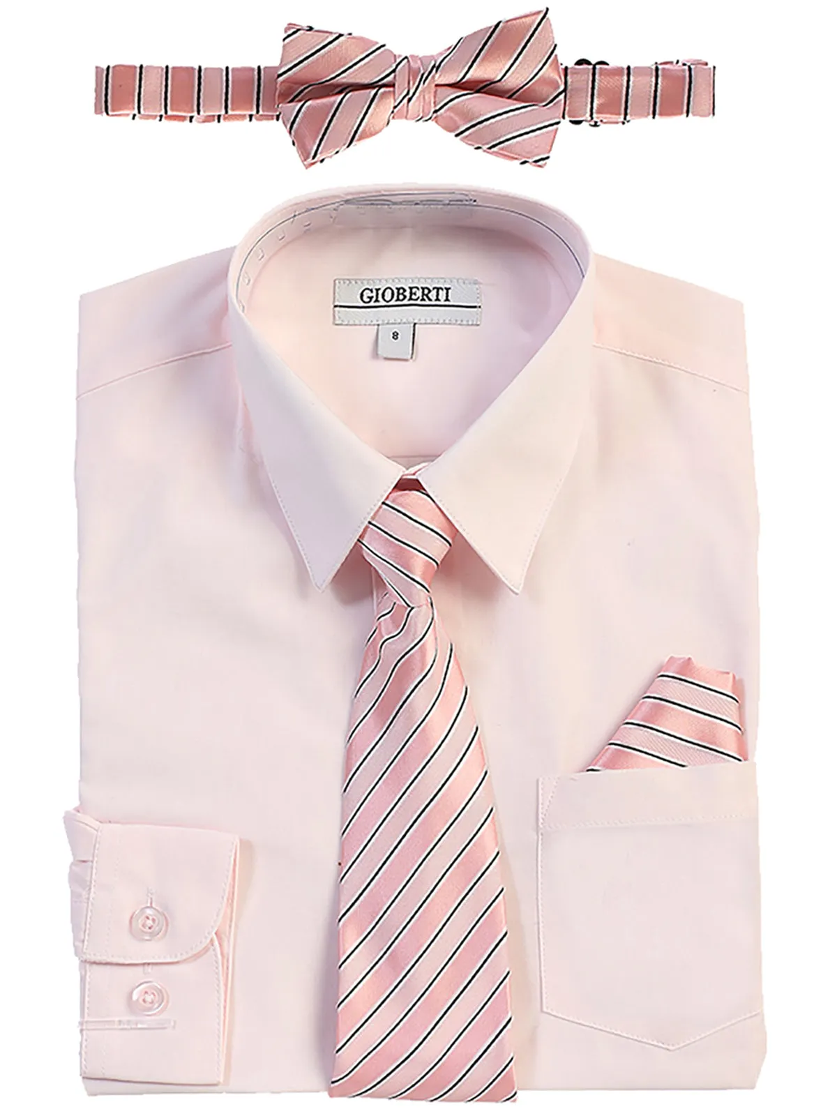 Kid's (2T-7) Shirt w/ Stripe Tie Set