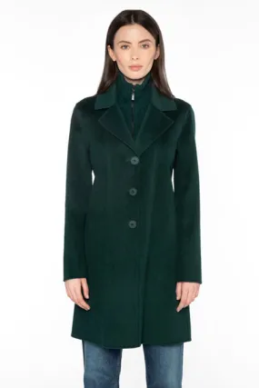 Kinross Cashmere Knit Insert Notch Collar Coat