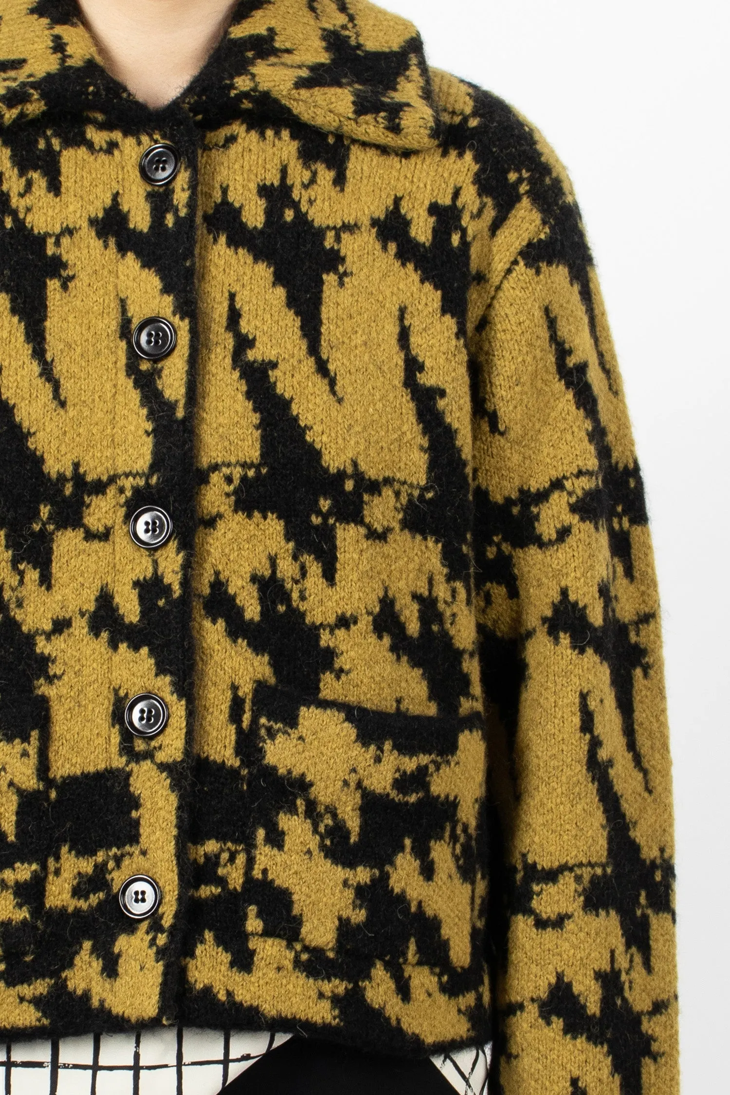 Knit Cardigan Black/Ochre