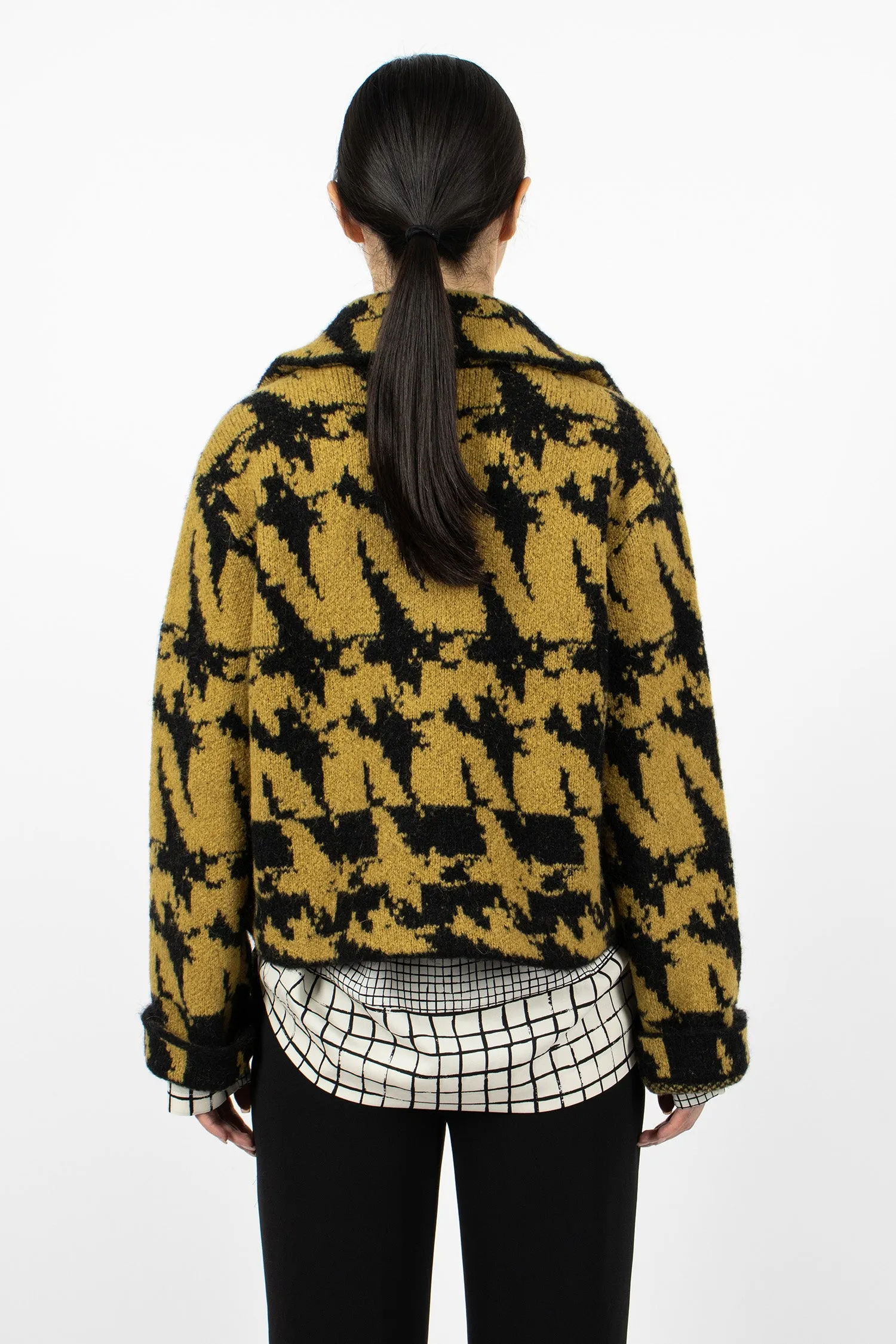 Knit Cardigan Black/Ochre