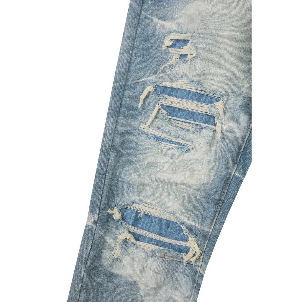 Lightning Effect Jeans - Clyde Blue