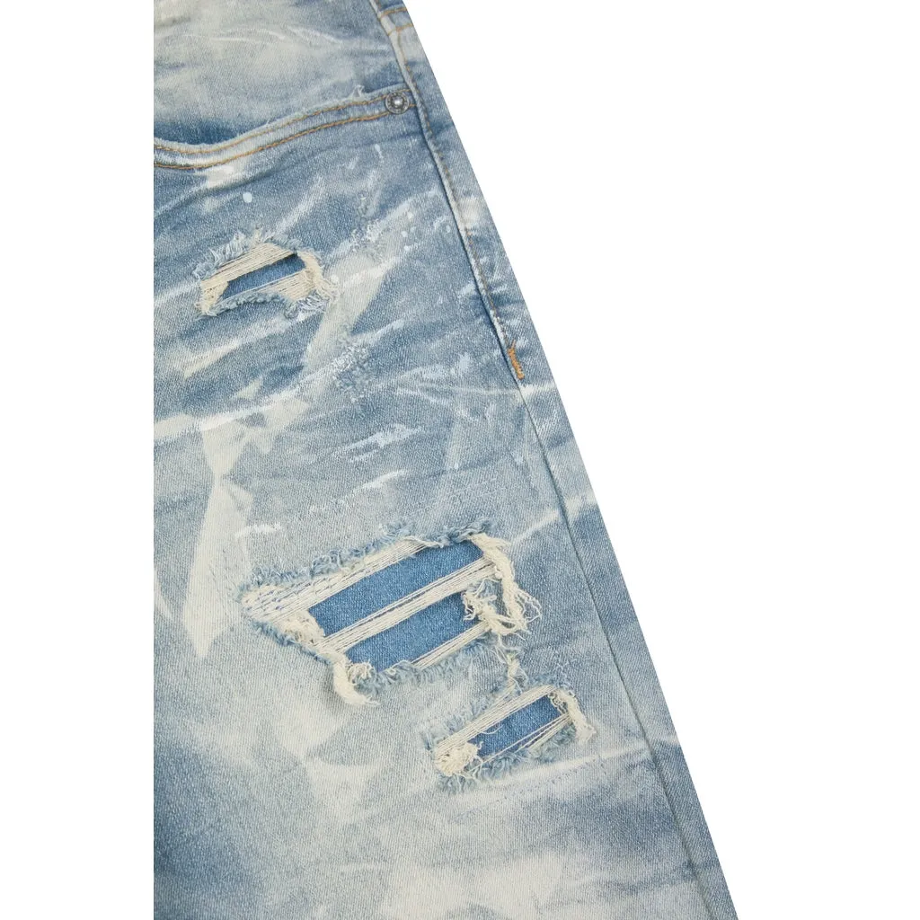 Lightning Effect Jeans - Clyde Blue