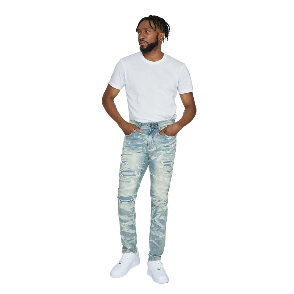 Lightning Effect Jeans - Clyde Blue