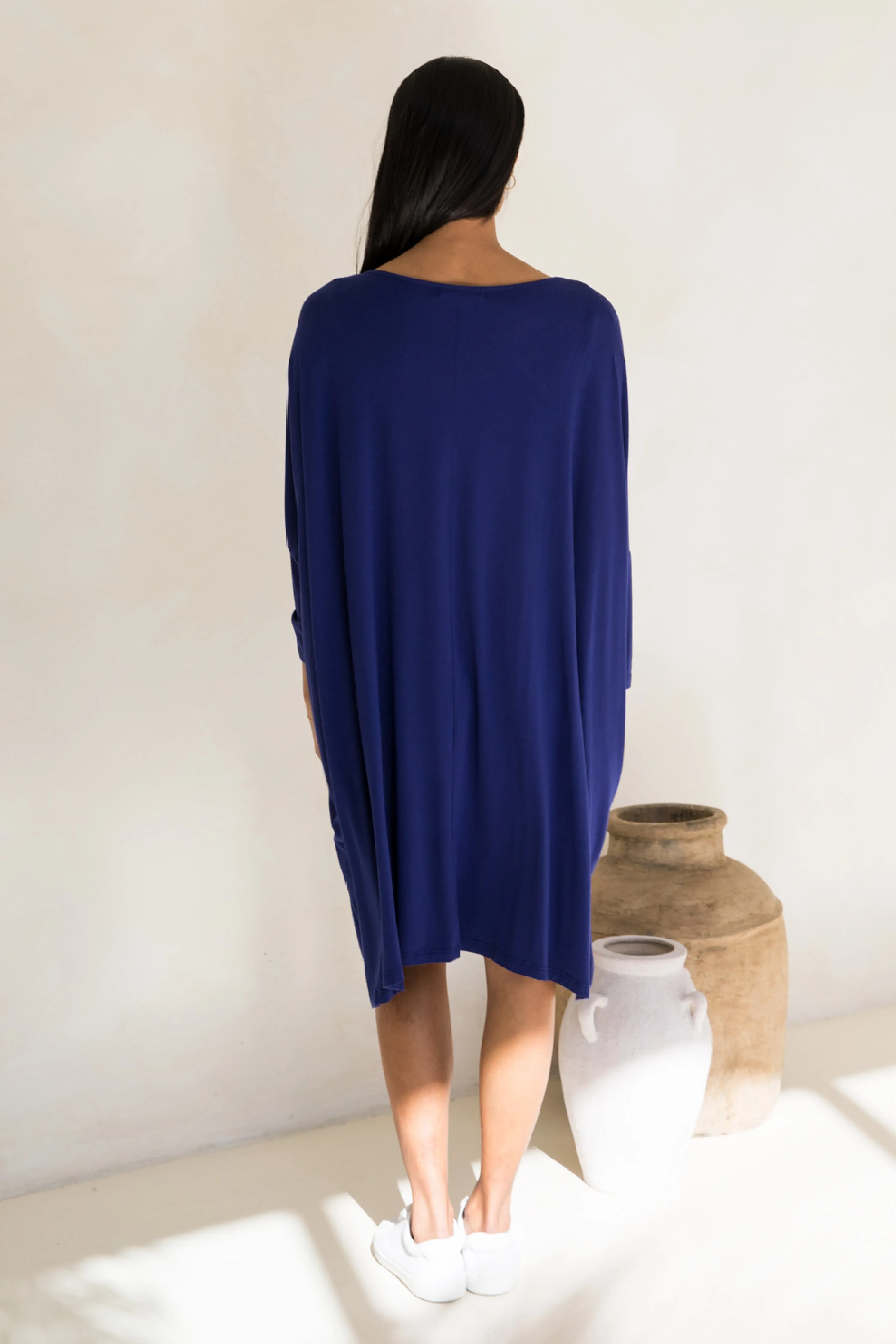 Long Sleeve Nice Dress in Dark Blue