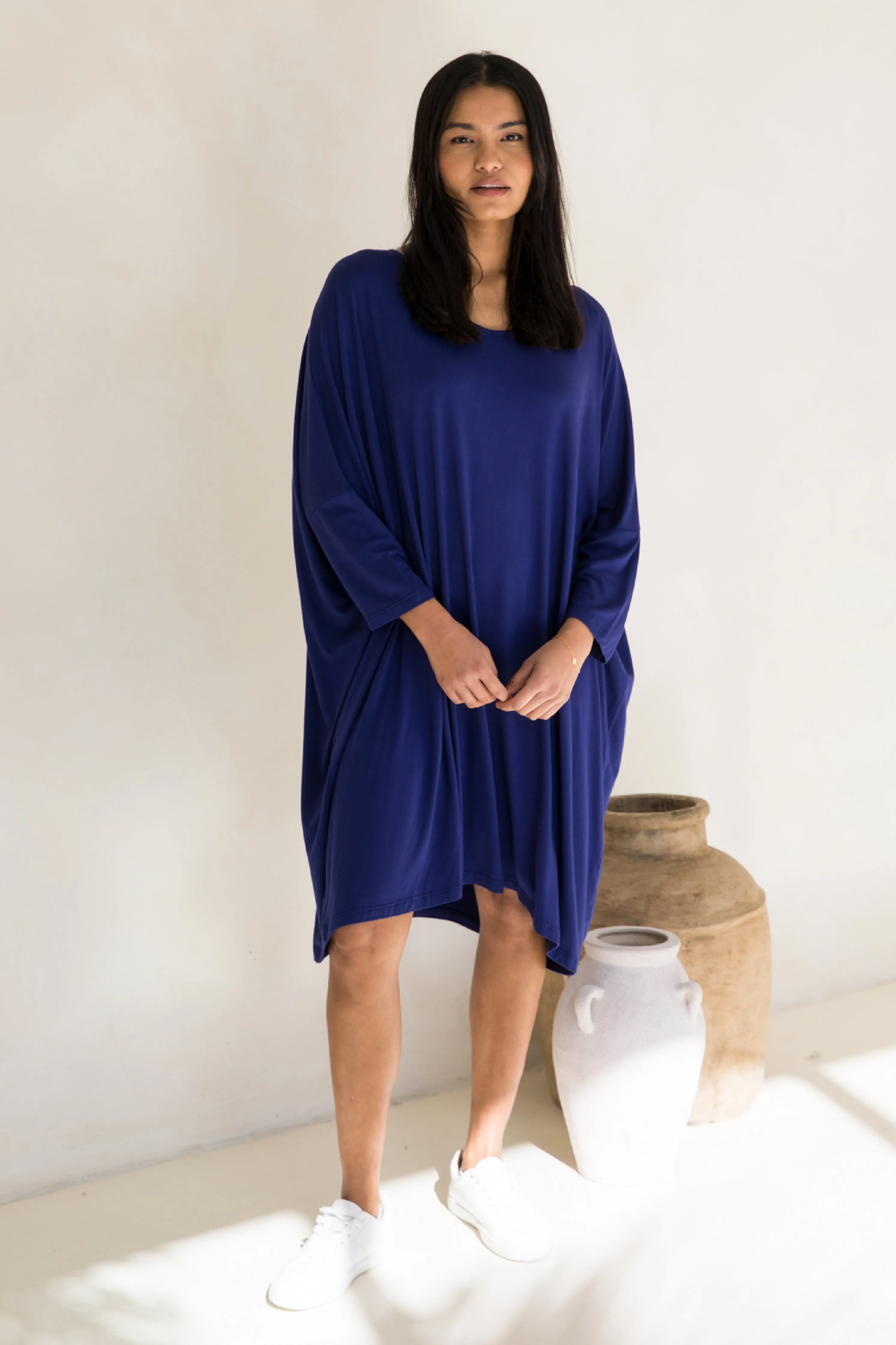 Long Sleeve Nice Dress in Dark Blue