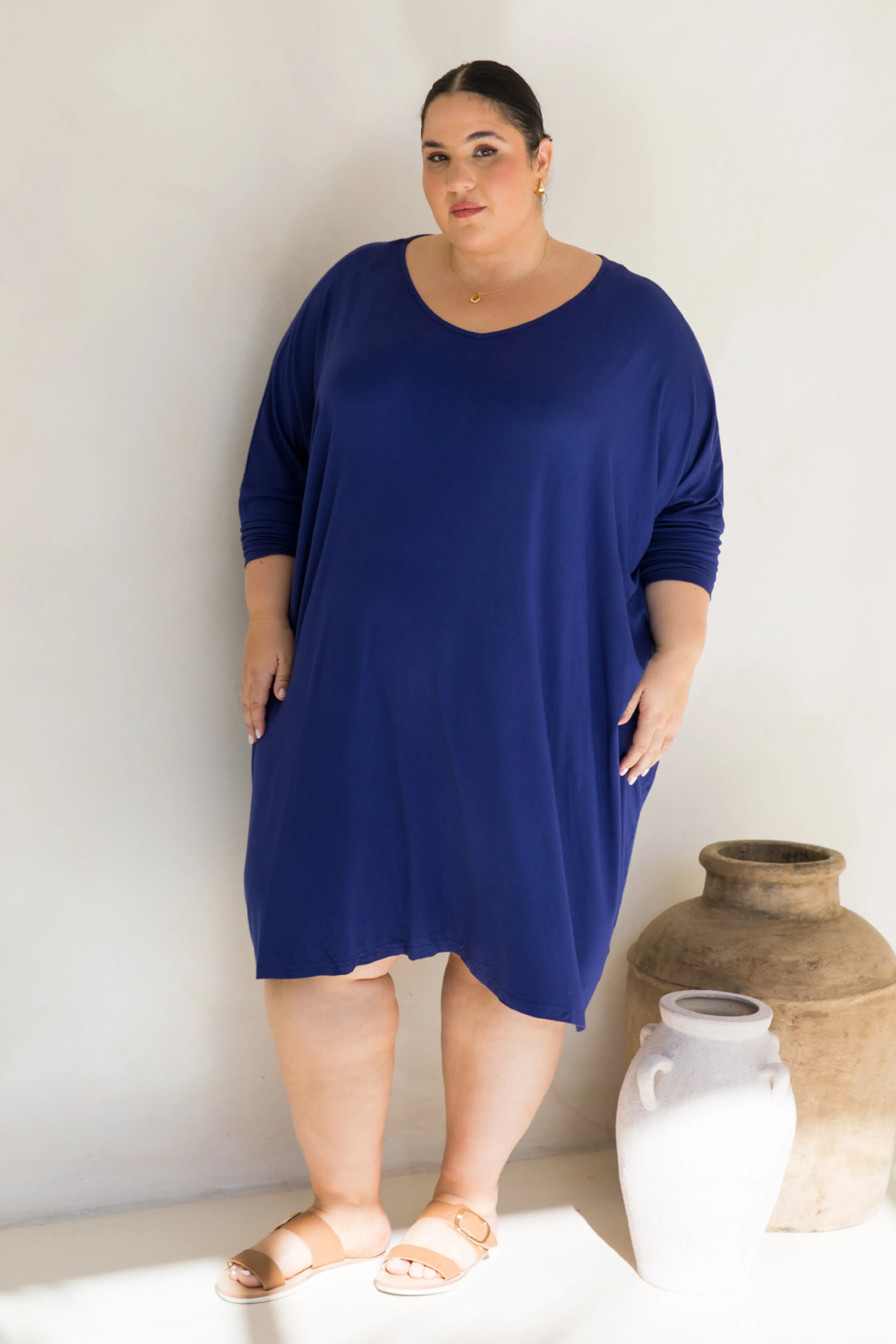 Long Sleeve Nice Dress in Dark Blue