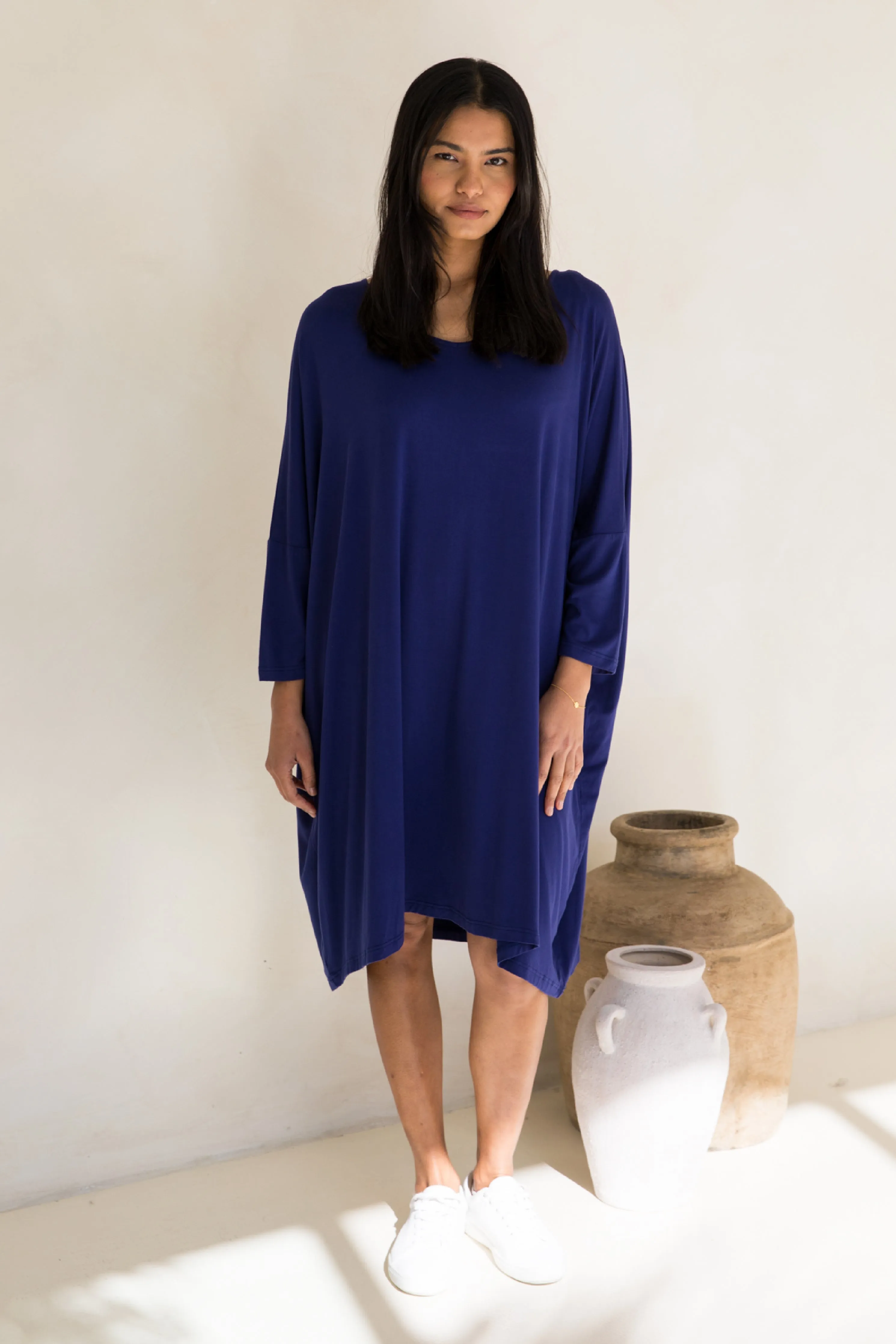 Long Sleeve Nice Dress in Dark Blue