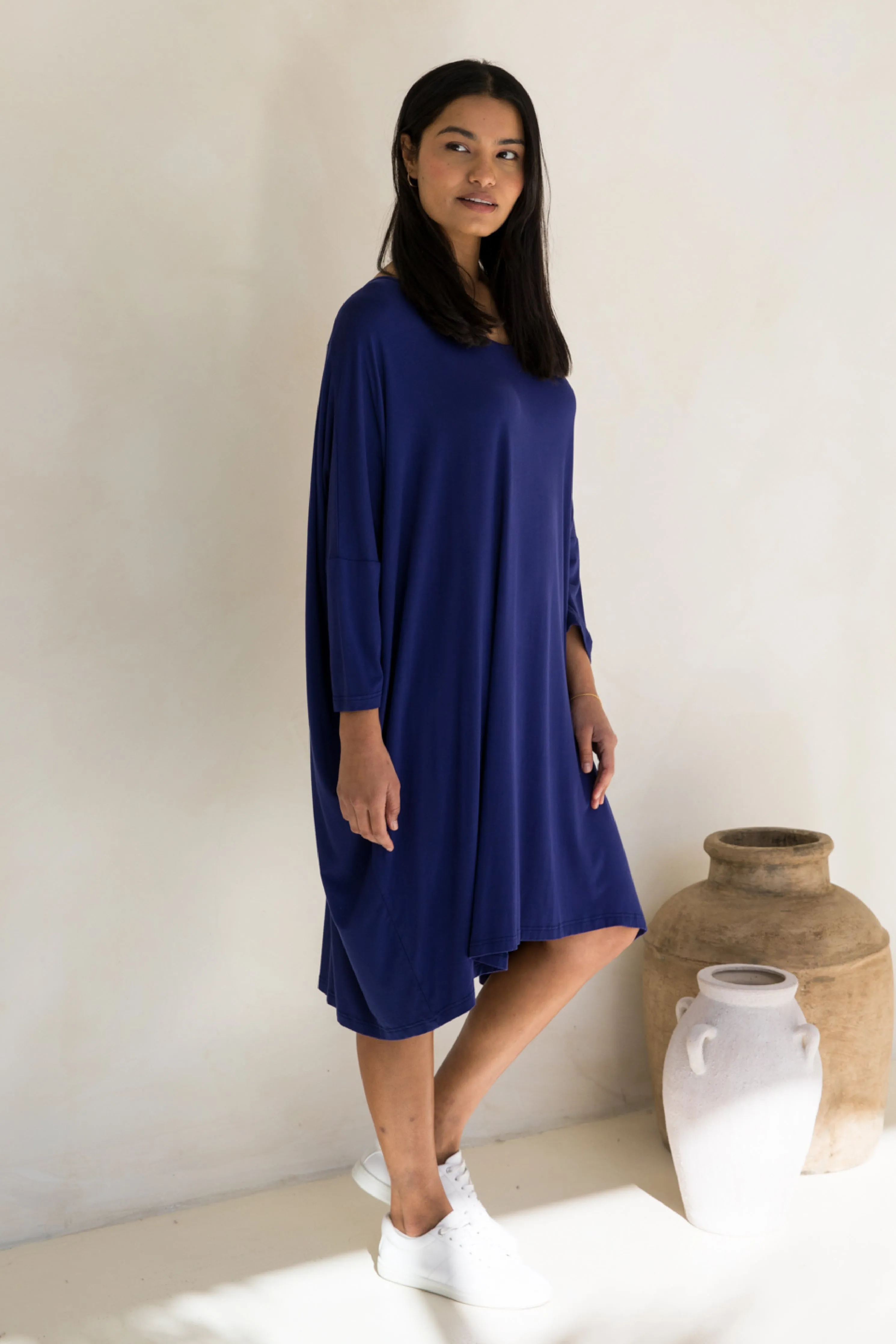 Long Sleeve Nice Dress in Dark Blue