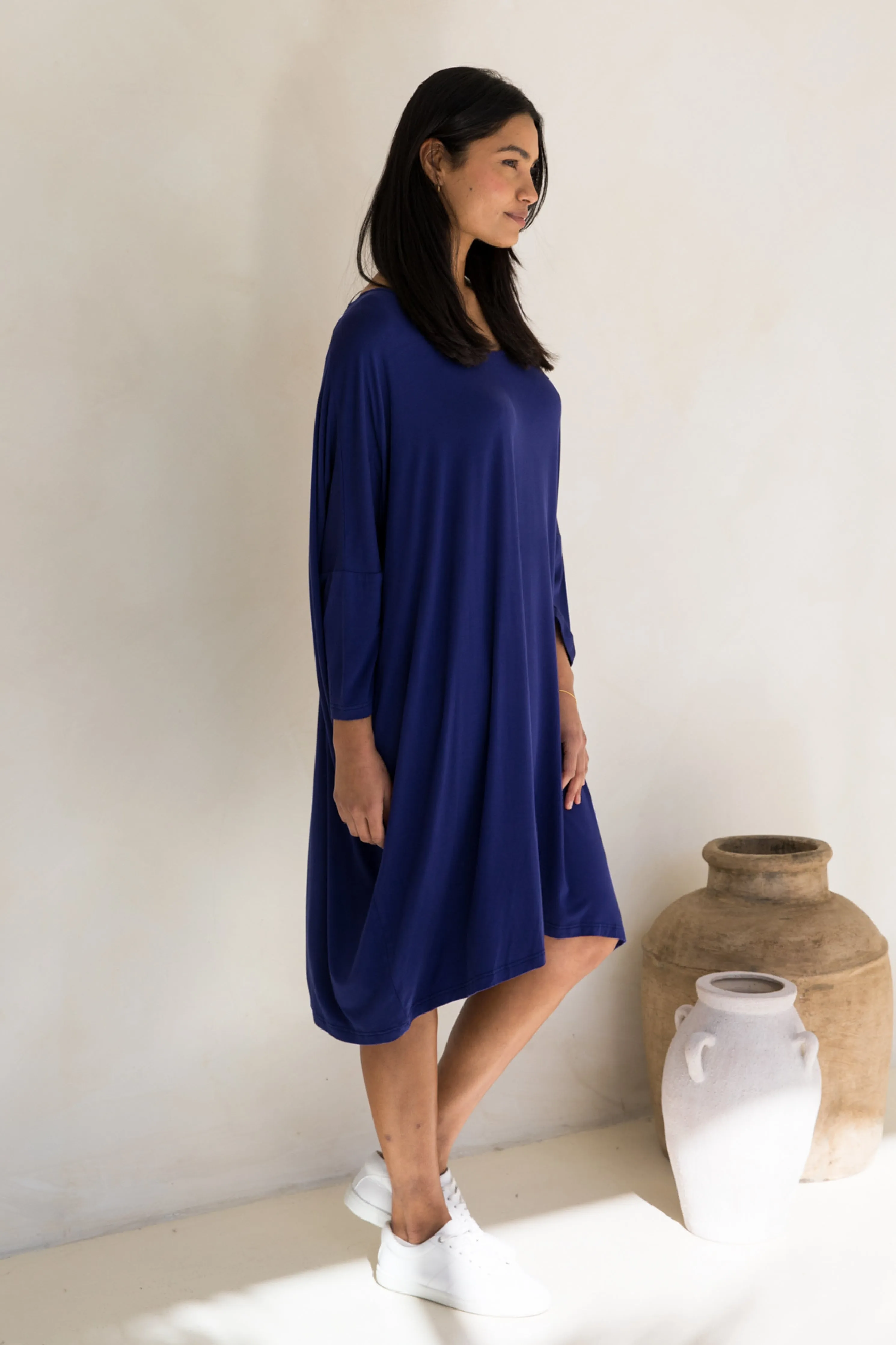 Long Sleeve Nice Dress in Dark Blue