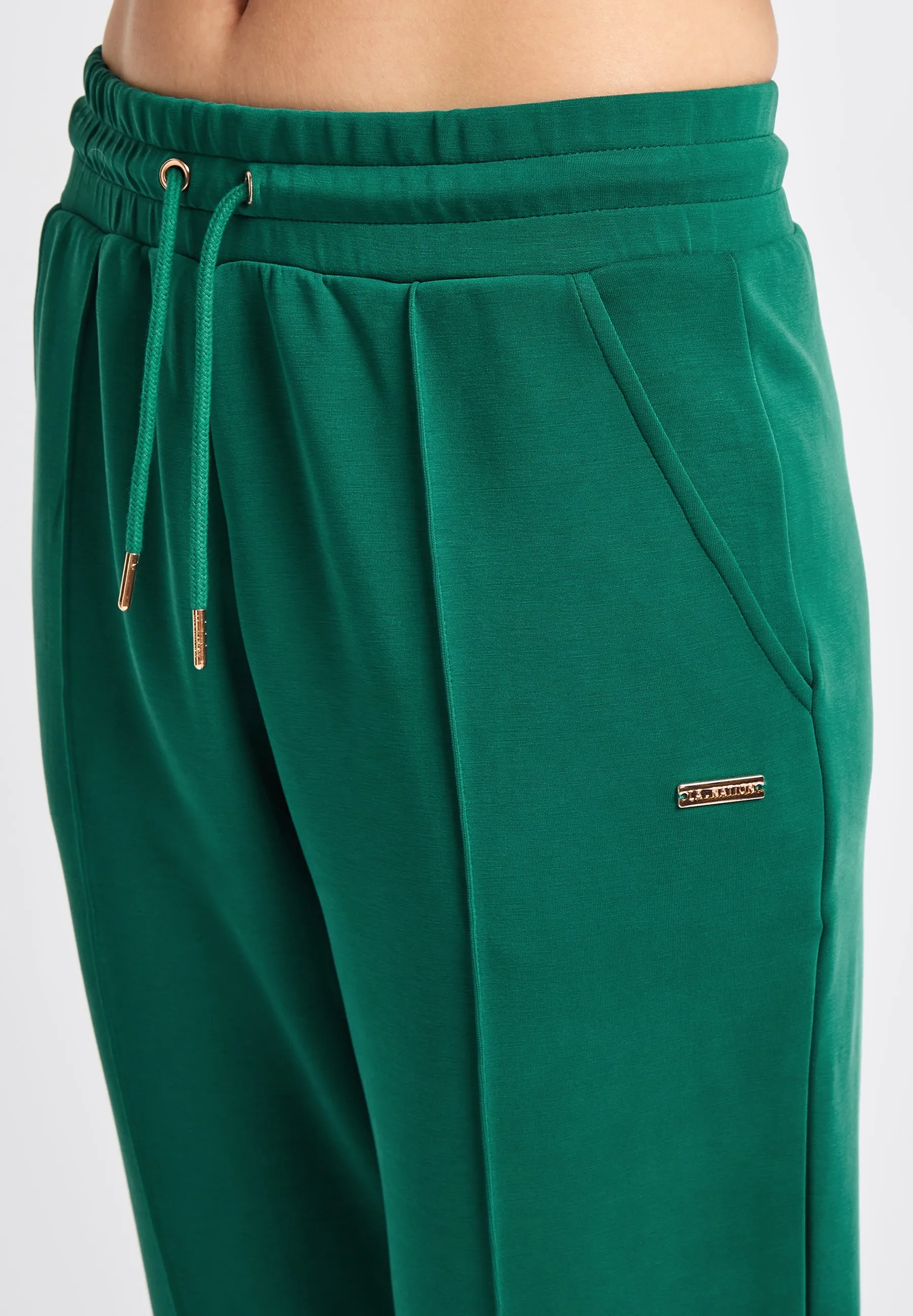 Lux Wide Leg Trousers-Green