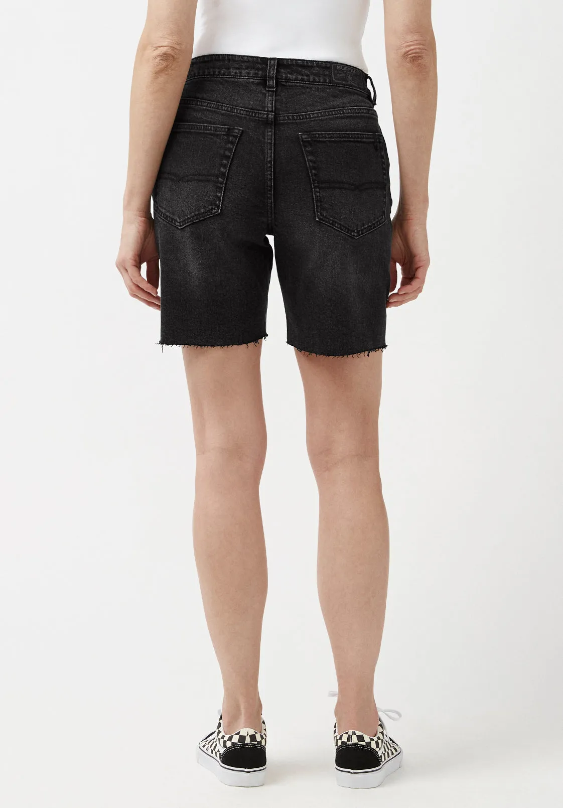 Maggie Whiskered Black Vintage Mom Shorts - BL15920