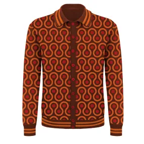 Men's Retro Geometric Long-Sleeve Button-Up Shirt – 70s Vintage Style