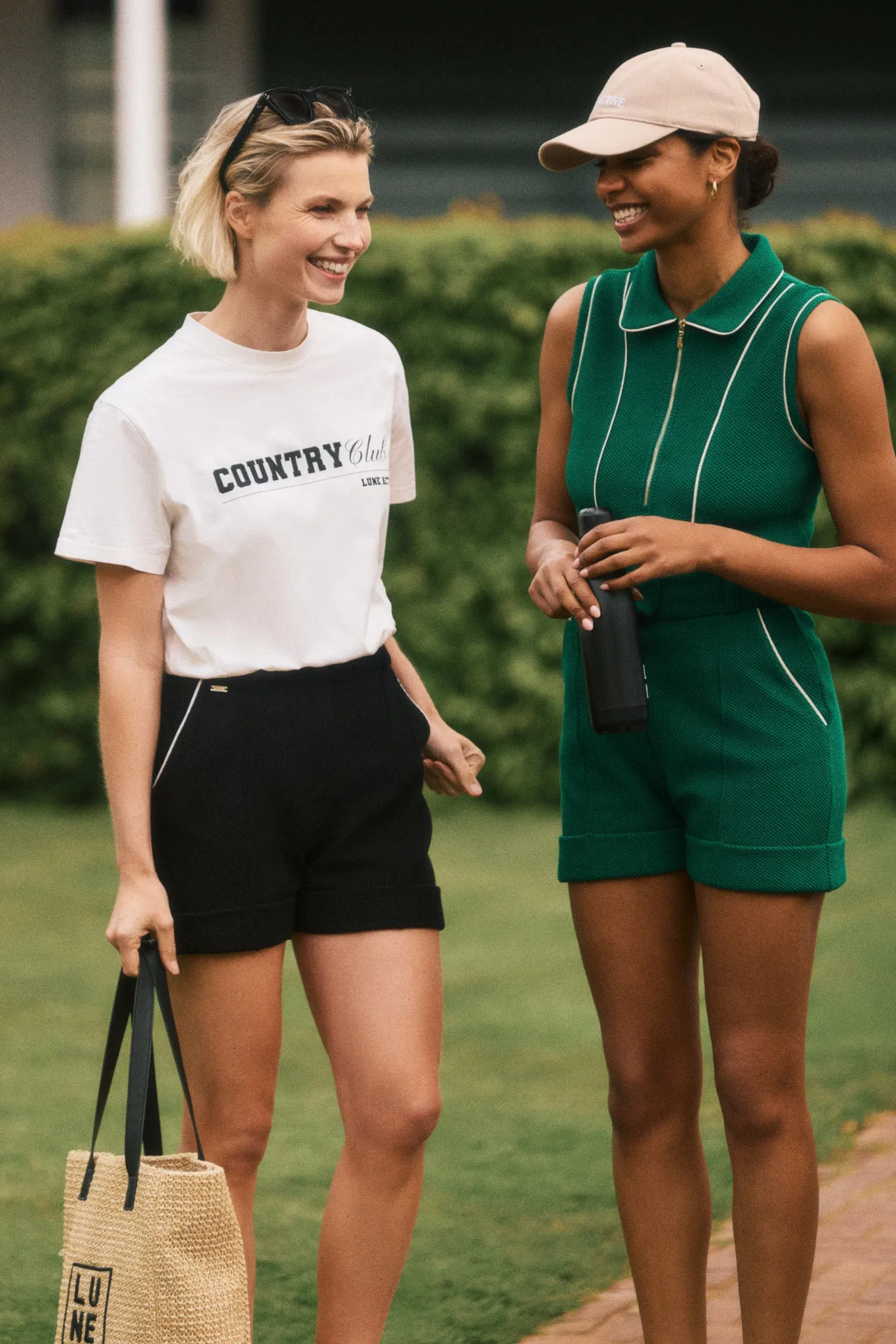 Green Court Moon Classic Pintuck Shorts - Stylish and Timeless