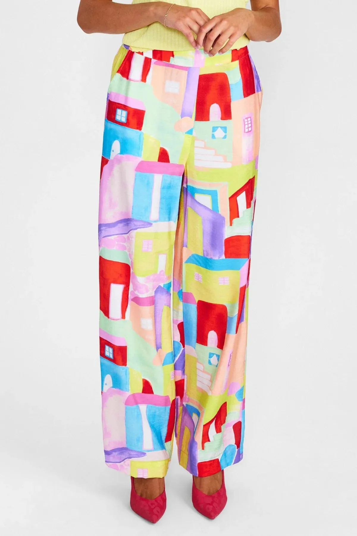 Numph Wide Leg Printed Trousers Multi