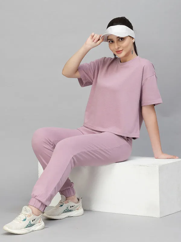 Odour Free Round Neck T-shirt With Joggers Co Ord Set For Women