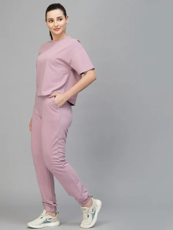 Odour Free Round Neck T-shirt With Joggers Co Ord Set For Women