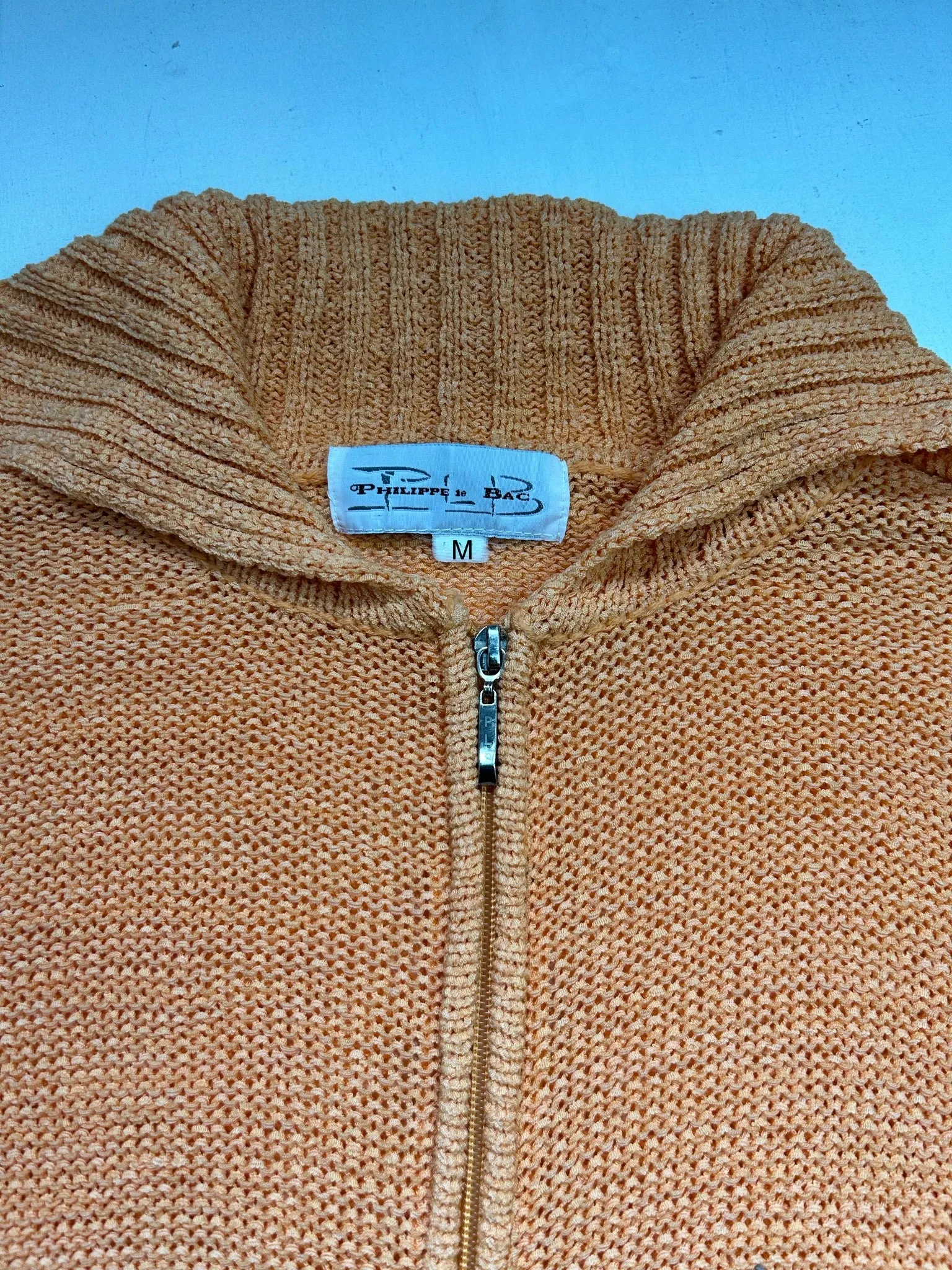 Orange zip up stretchy cardigan jumper (One size)