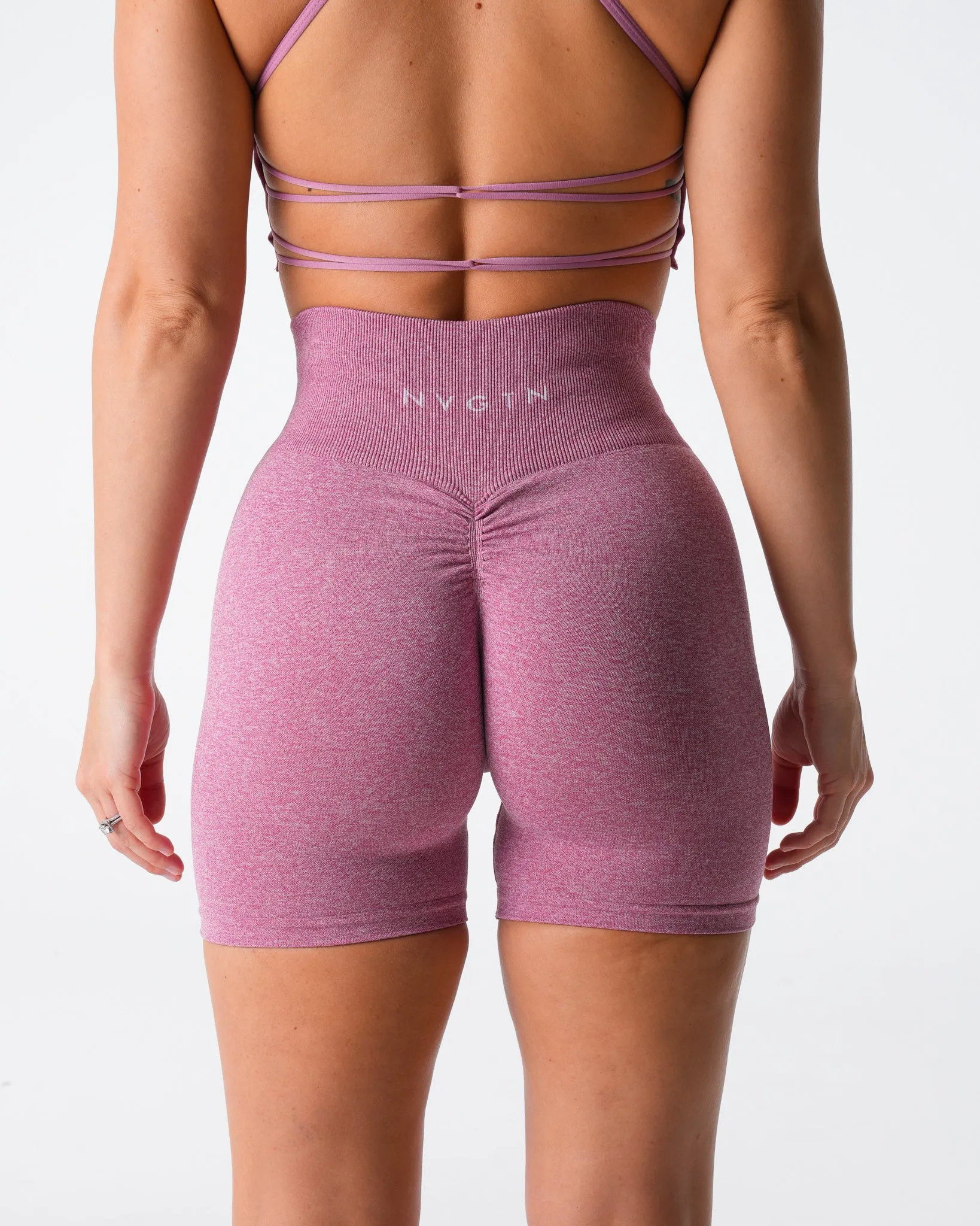 Pastel Pink Scrunch Seamless Shorts