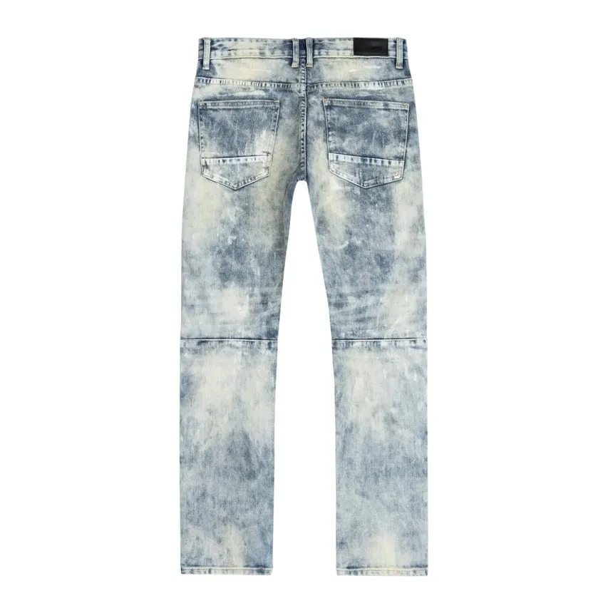 Patch Washed Jeans - Mojave Blue