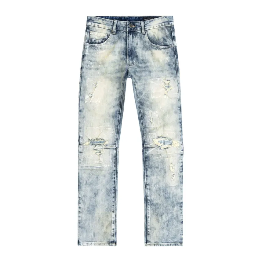 Patch Washed Jeans - Mojave Blue