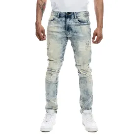 Patch Washed Jeans - Mojave Blue