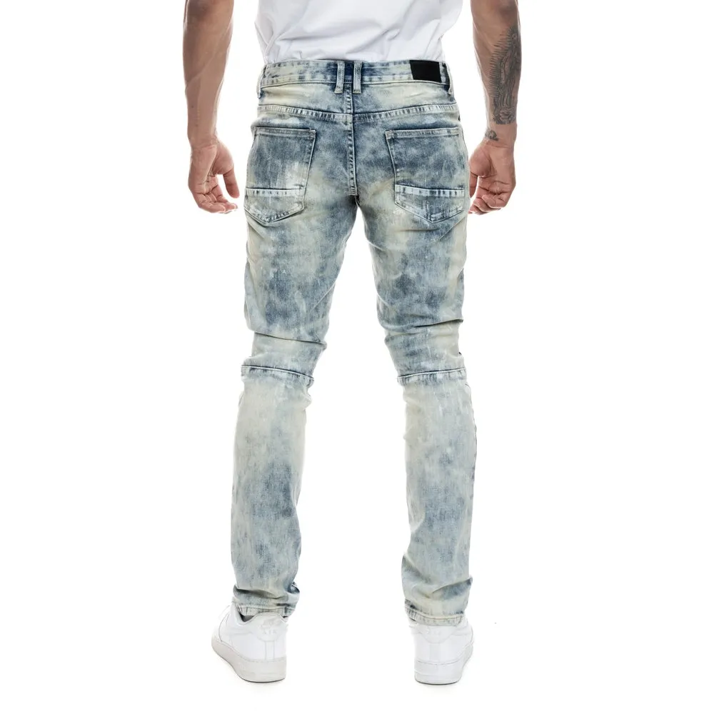 Patch Washed Jeans - Mojave Blue