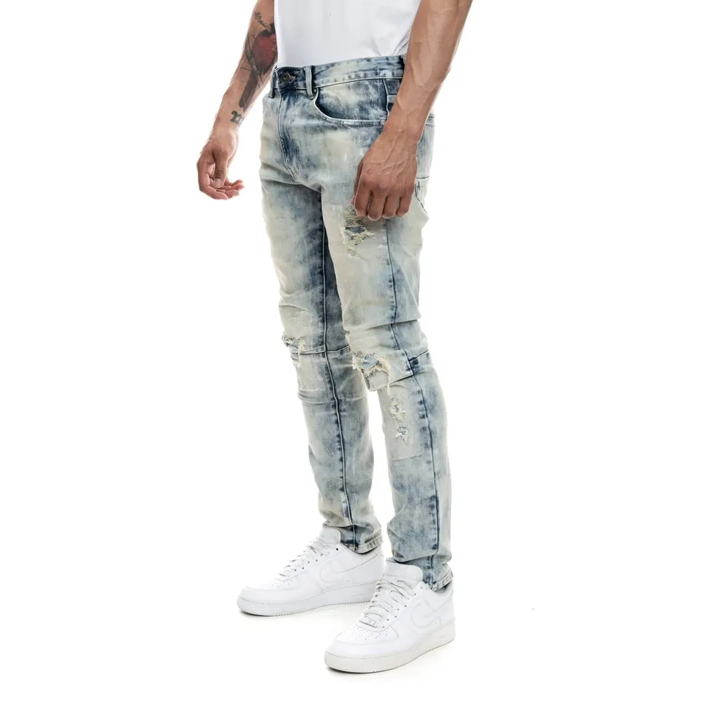 Patch Washed Jeans - Mojave Blue