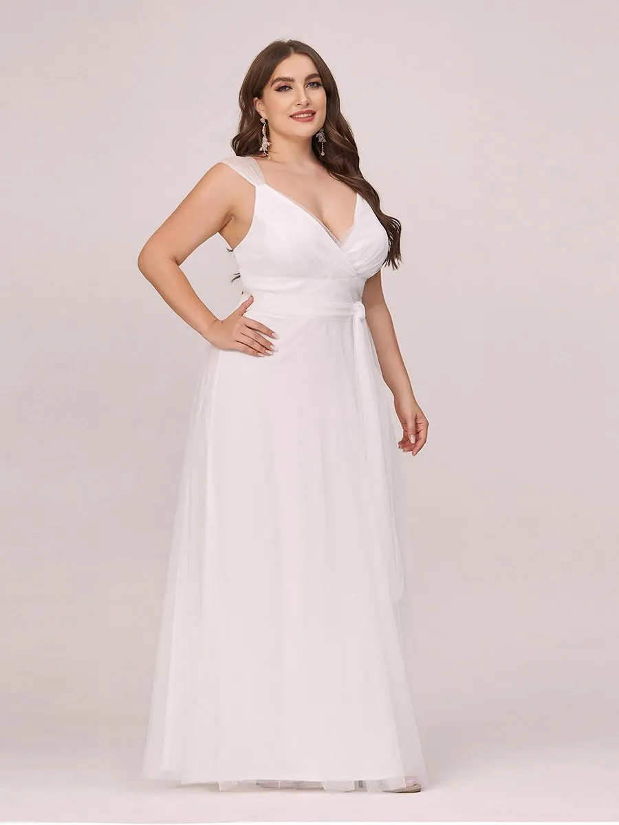 Plus Size Adorable Wholesale Tulle Wedding Dress With Bow Belt