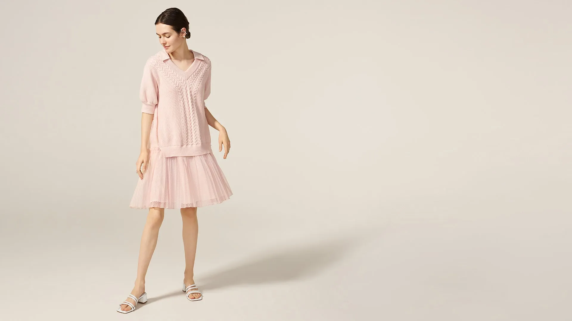 Powder Pink Forest Hills Knit Dress