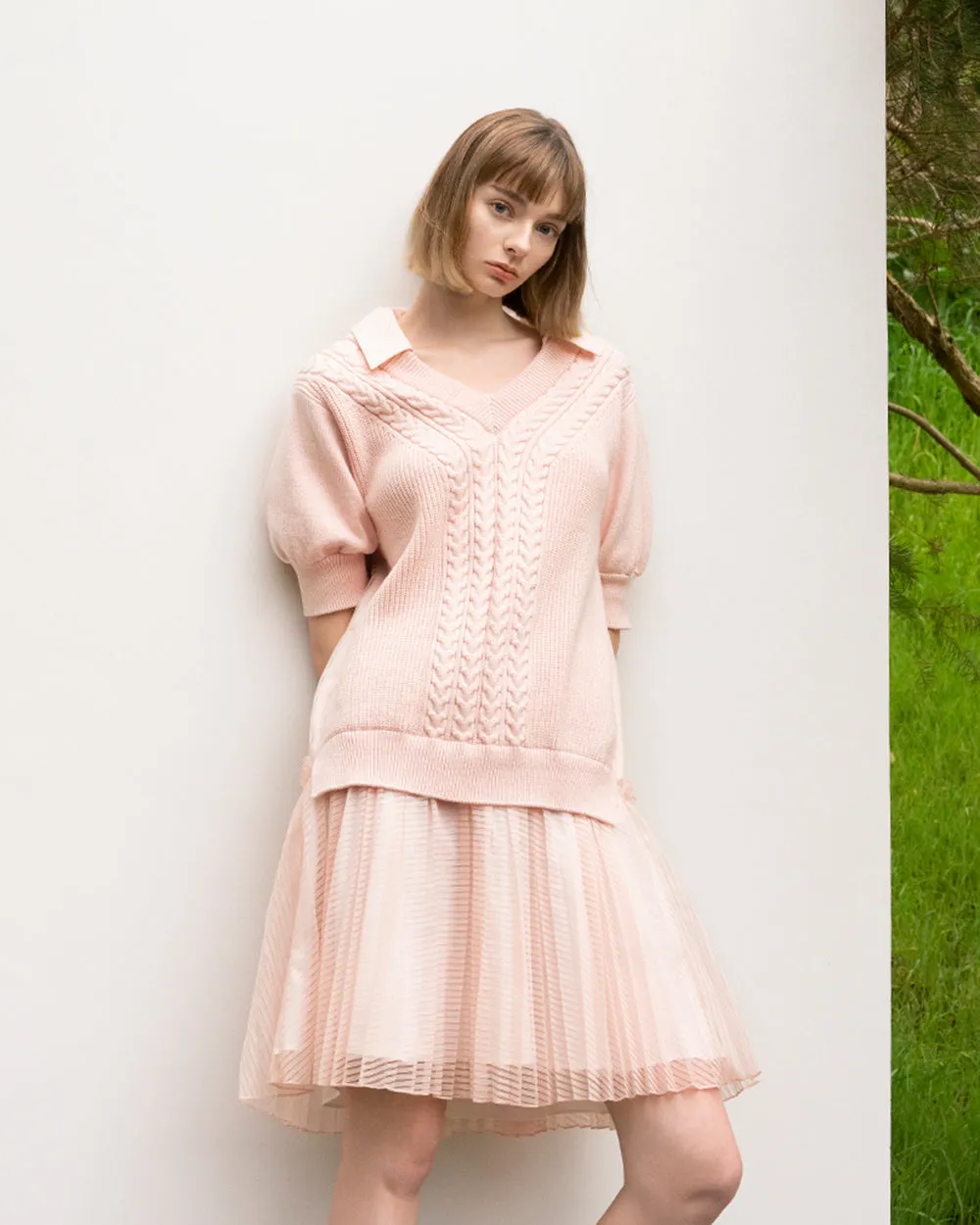 Powder Pink Forest Hills Knit Dress