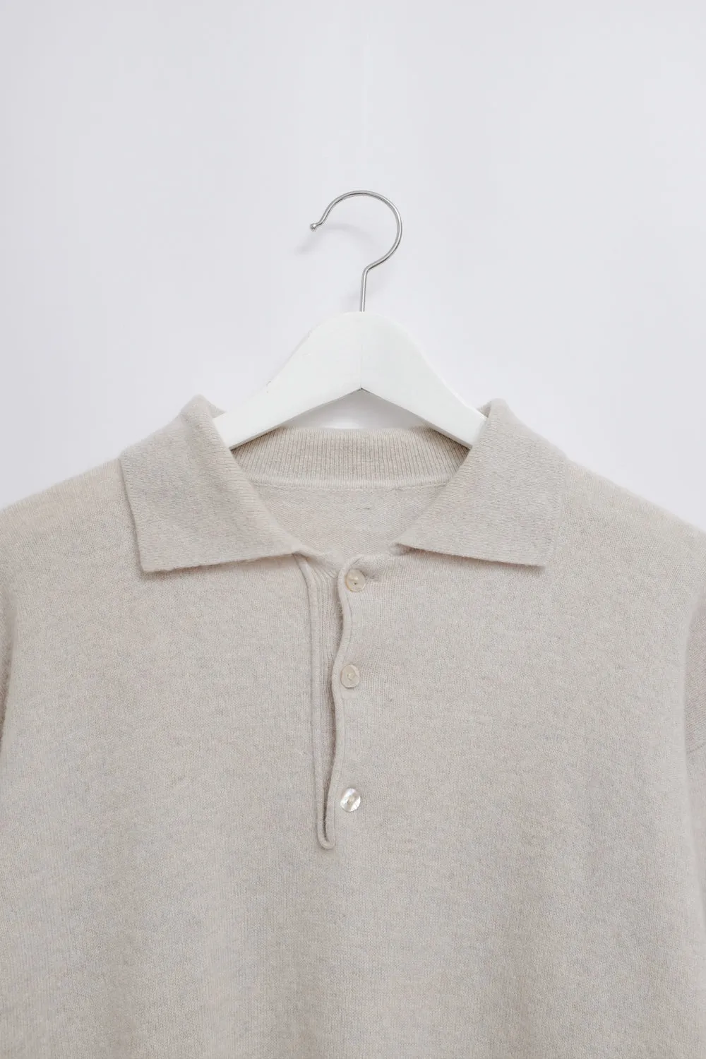 PURE CASHMERE OVERSIZE POLO SWEATER