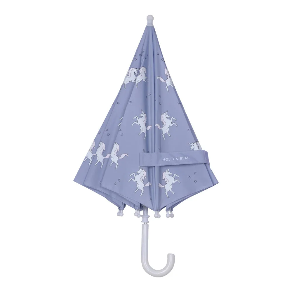 Purple Unicorn Color Changing Kids Umbrella